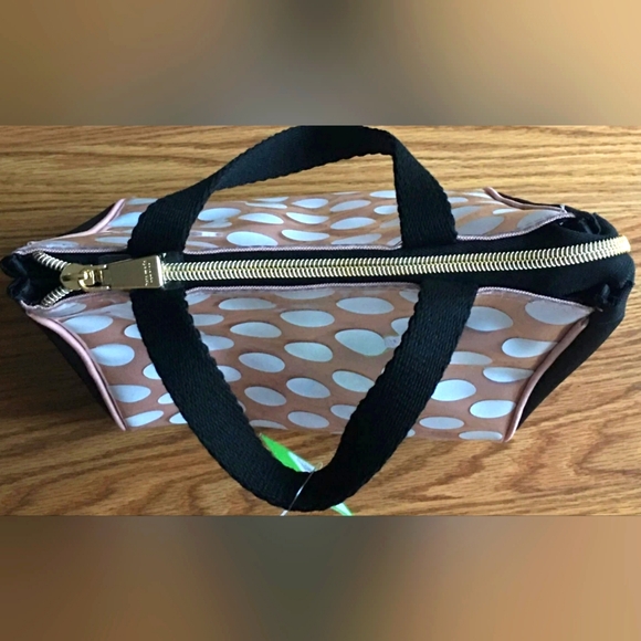 Kate Spade New York CLEAR-COATED Pink White Jumbo Dot Insulated Lunch Tote Bag - Picture 11 of 11